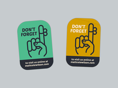 Don't Forget! hand icon retro stickers