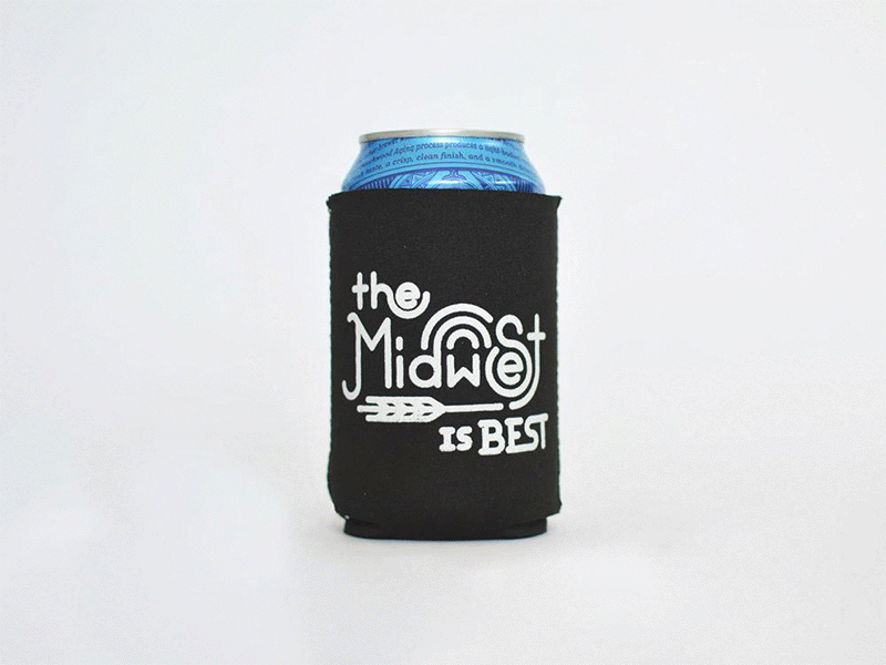 Midwest is Best Koozie beer koozie lettering logotype midwest monoline typography