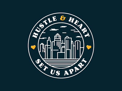 Hustle & Heart city hustle icon illustration kansas city monoline shirt