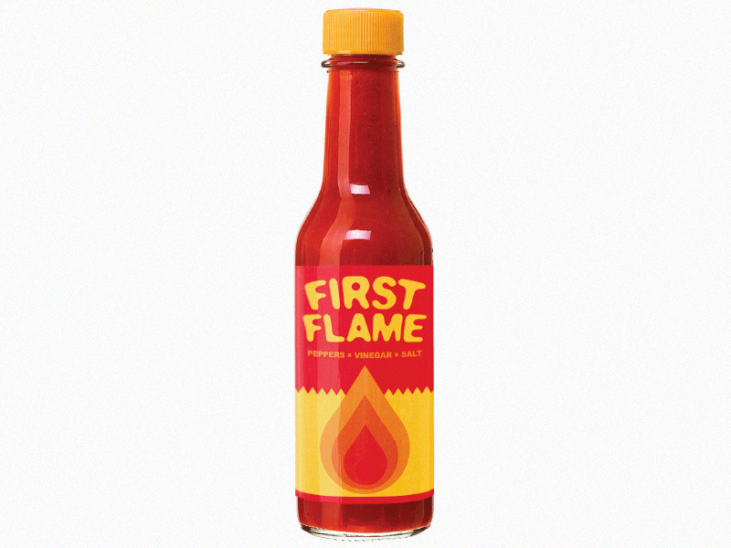 First Flame Hot Sauce hot sauce label label design