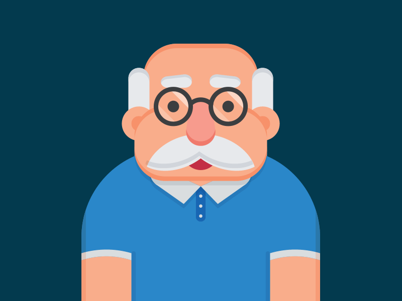 Old Folks character design flat illustration people person senior