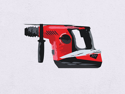 Cordless Hammer Drill dry brush illustration product stylized tools vector