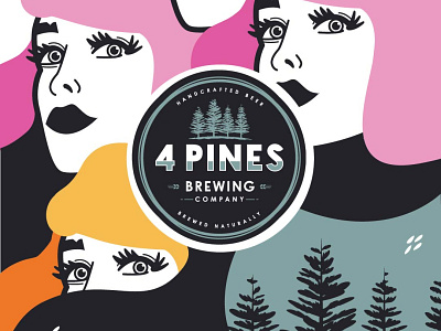 Mural design for 4 Pines x Darlo bar drawing graphicdesign illustration illustrator mural vector