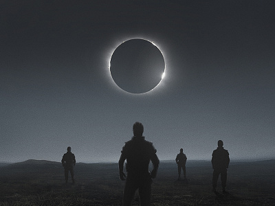 Eclipse barren dark exlipse gloom humans sky