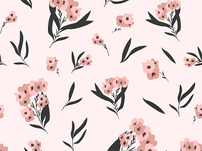 Seamless pattern.Cute pink flowers on a light background. background cute delicate design elegant field floral pattern garden illustration meadow modern nature pattern pink repetition seamless simple spring vector vector illustration
