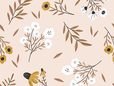 Seamless pattern. Colorful bright flowers on a light background. background cute design elegant floral pattern illustration