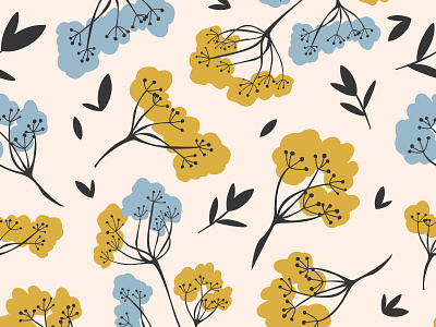 Seamless Pattern.Colorful Bright Flowers on Light Background.