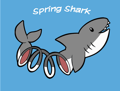 Spring Shark- Shark Joke character design digital art graphic design shark