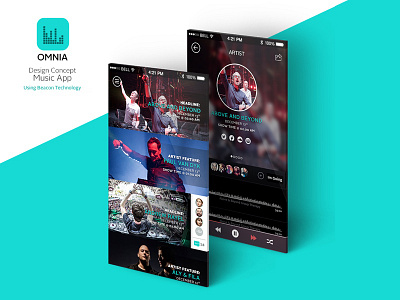 Omnia Music App app design ios music ui ui ux ux website
