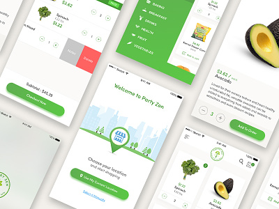 Grocery app concept app delivery app food green grocery ios ui uiux