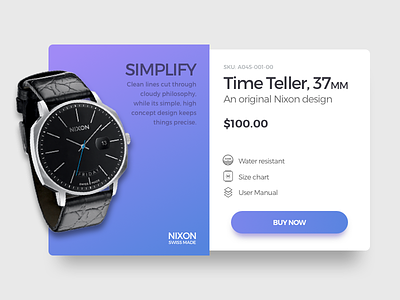 Daily UI Challenge 018 - Product Card daily ui nixon product card ui uiux ux