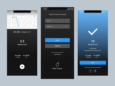 Bicycle App: Ride Tracker bicycle app ux ui