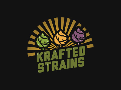 Krafted Strains | Cannabis Logo branding cannabis cannabis branding cannabis design cannabis logo design gradient gradient color gradient design green logo logo logo design logotype purple purple logo typography vector illustration weed weeds brand yellow logo