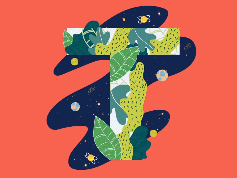 36 days of type T 36day t 36daysoftype animation bear challenge drawbybym galaxy gmttuts graphic motiongraphics vietnam