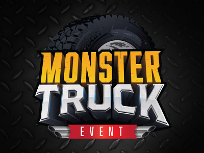 Monster Truck Event event exhaust illustrator logo metal monster tire truck type typography vector wheel