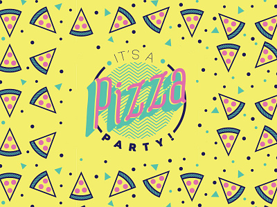 Pizzaparty Pattern patterns pizza pizza party type typography