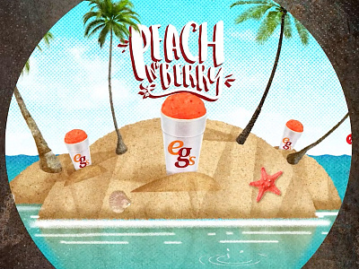 eegee's Peach n' Berry Spot beach eegees illustration illustrator island ocean palm trees peach photoshop textures