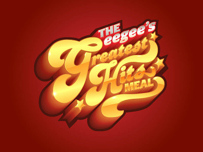 Greatest Hits Meal Logo 70s greatest hits illustrator logo metallic retro