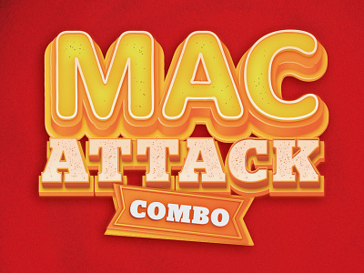 Mac Attack 3d attack illustrator macaroni orange red type yellow