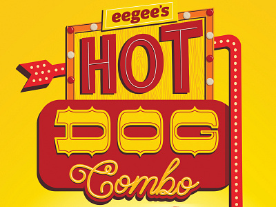 Hot Dog Combo chicago dog combo hot dog illustrator photoshop red type yellow