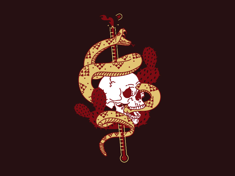 Phoenix Summers summer thermometer hot cactus skull rattle snake
