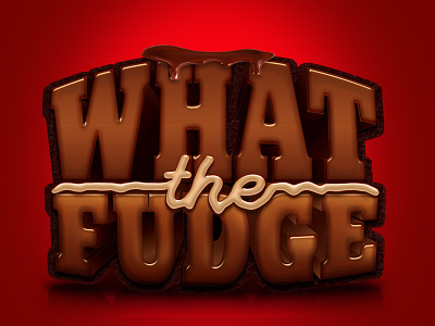 What The Fudge Logo V2 chocolate food fudge illustration illustrator logo logo 3d photoshop type typography what the fudge