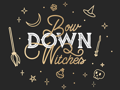 Bow Down Witches design halloween illustration illustrator magic type typography vector witches