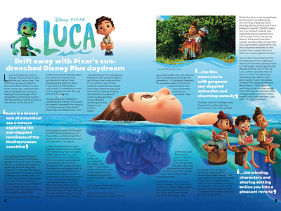 Magazine Layout for Movie (Mock Project) design disney illustration indesign layout luca magazine mock movie project typography