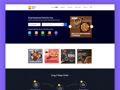 Food Website design ui ux
