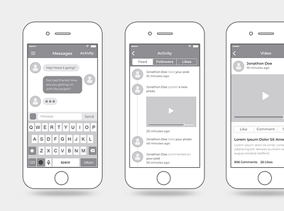 Social App (Wireframe) design