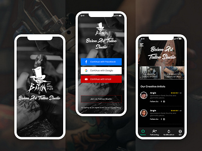 Tattoo App Ui design ui ux