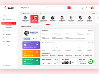 HR Management - Employee Details design ui ux