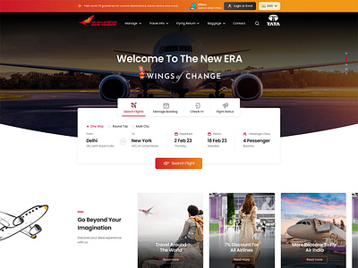 Air India Website Page - Redesign
