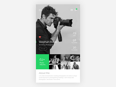 Photographer Profile Screen