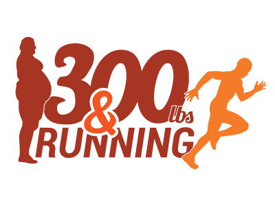 300Lbs and Running Logo fitness motion running weight