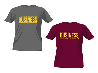 College of Business T- Shirts briefcase business chippewa college gold logo maroon progess shirt short sleeve