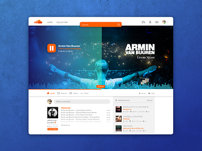 Soundcloud Song Layout / UI Challenge — Week 07 dashboard play player soundcloud ui