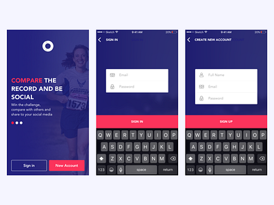 Orbit - Sign in & Sign up Screen fitness ios run run tracker running running app