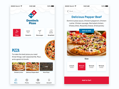Dominos Pizza Redesign Concept blue dominos pizza food food app inspiration order pizza red restaurant uiux