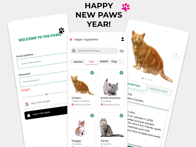 Pet Adoption App app cat design figma mobile ui ux