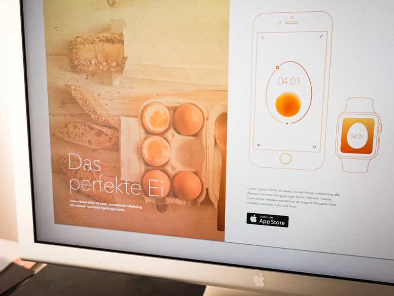 The Perfect Egg · App Microsite design iphone ios egg apple watch sketch perfect ester app breakfast