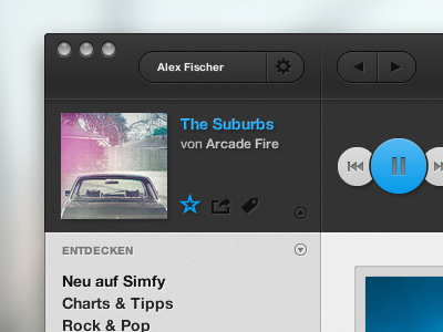 simfy Mac App Redesign app button cover desktop interface mac music play player rdio redesign simfy spotify streaming ui