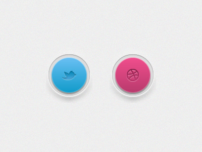 twitter & dribbble blue button dribbble interface pink twitter ui
