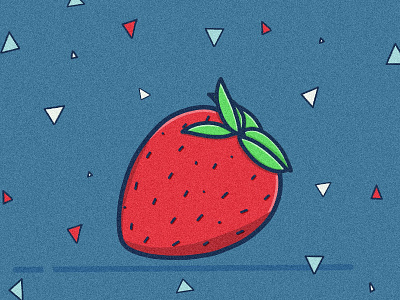 Strawberry and Triangle 2d cartoon colorful design drawing flatdigitalart illustration lineart monoline