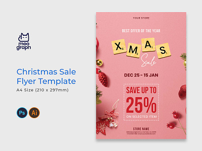 Christmas Sale Flyer illustrator