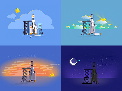 The Halvening ! atmosphere bitcoin bitcoin halving clouds fusée halving illustration mood night rocket sky stars