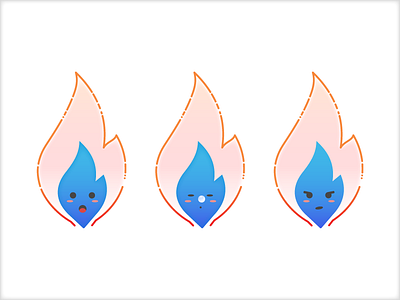 Flames ! angry blue fire flame illustration sleep surprise