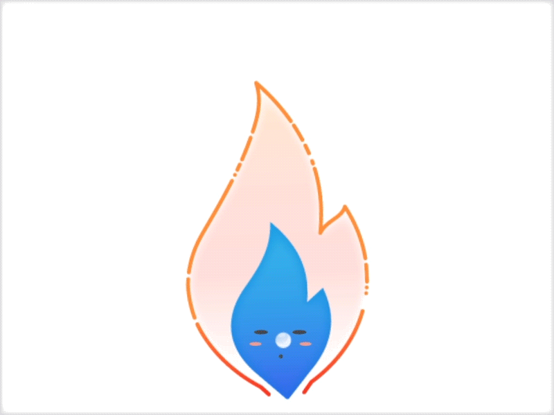 Flame Loader angry animation blue fire flame gif illustration loader loading sleep surprise