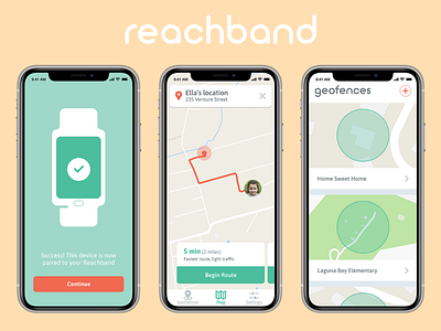 Reachband 2020 Prototype app figma iphone maps mobile product design sketch sync ui ux