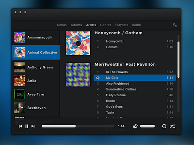 Flat Music Player flat music ui